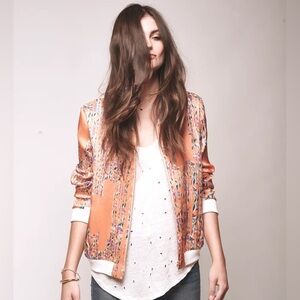 Ellie Mae Solange Silk Mesh Back Bomber Jacket